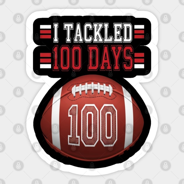 Football School Tee - Gridiron 100 Day Ground Game Sticker by OUTFITPAW